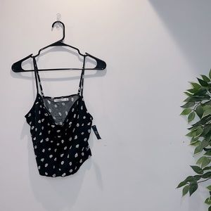 Abercrombie & Fitch Floral Cowl Neck Crop Top